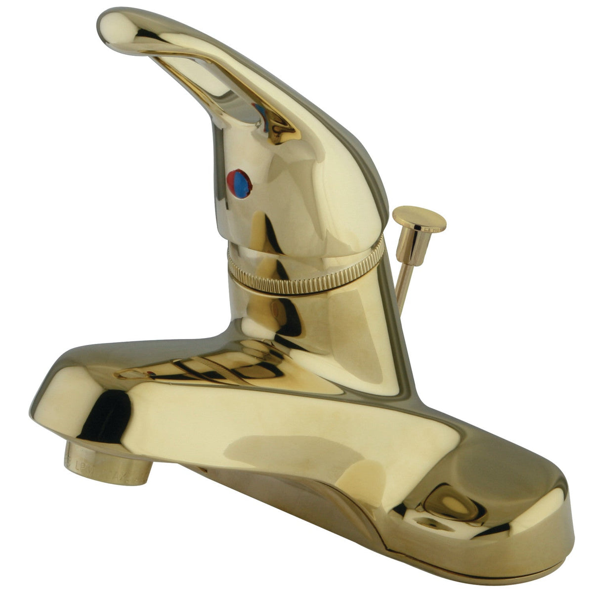 Wyndham Single-Handle 4" Centerset Bathroom Faucet with ABS Pop-Up Drain in Polished Brass