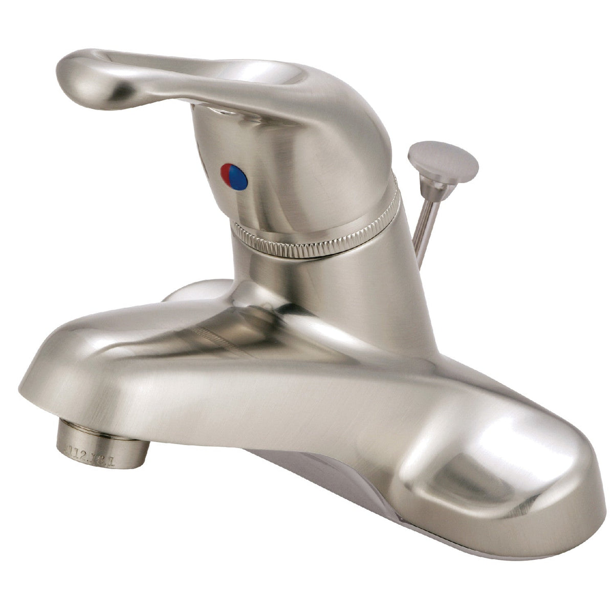 Wyndham Single-Handle 4" Centerset Bathroom Faucet with Brass Pop-Up in Brushed Nickel
