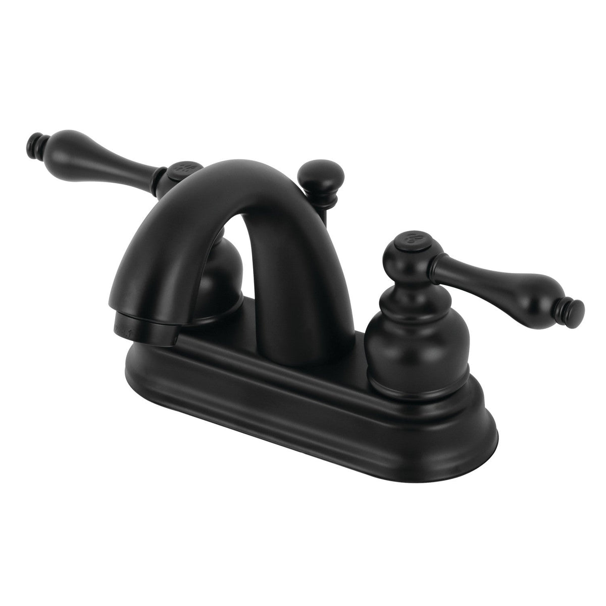 Restoration Double-Handle 4" Centerset Bathroom Faucet with Pop-Up Drain in Matte Black