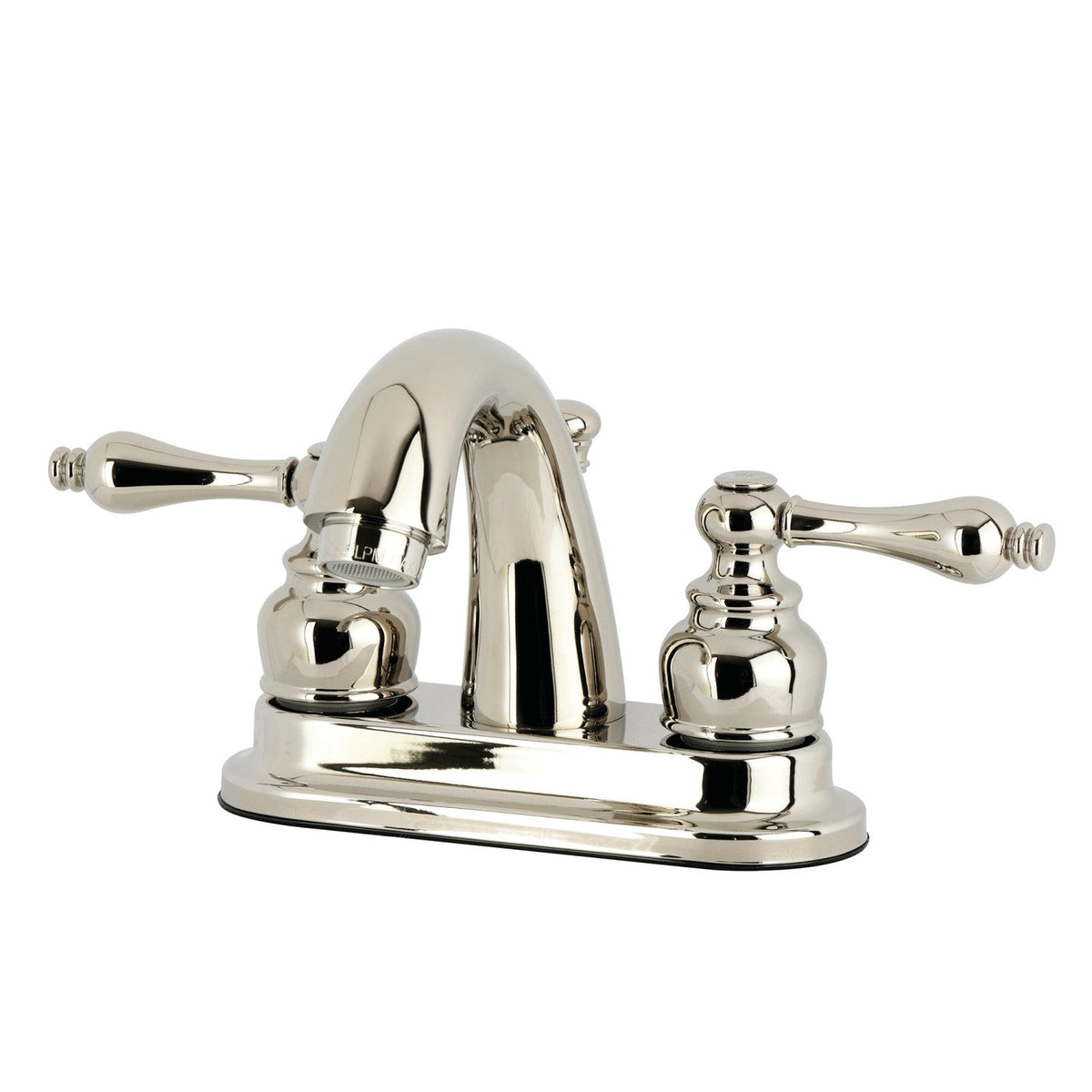 Restoration Double-Handle 4" Centerset Bathroom Faucet with Pop-Up Drain in Polished Nickel