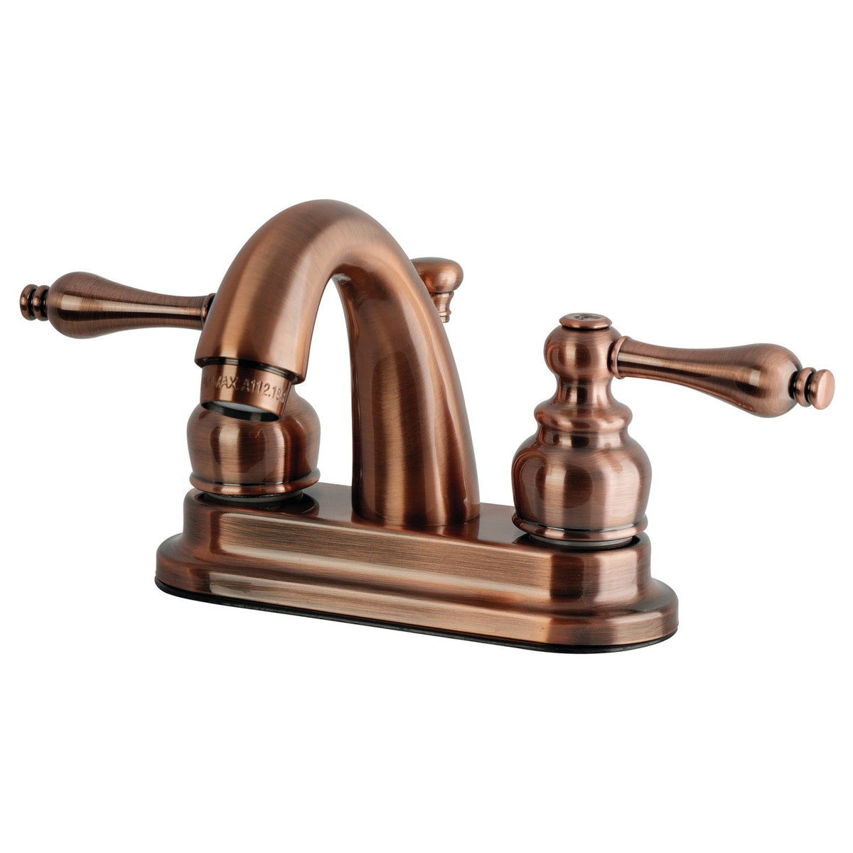 Restoration Double-Handle 4" Centerset Bathroom Faucet with Pop-Up Drain in Antique Copper