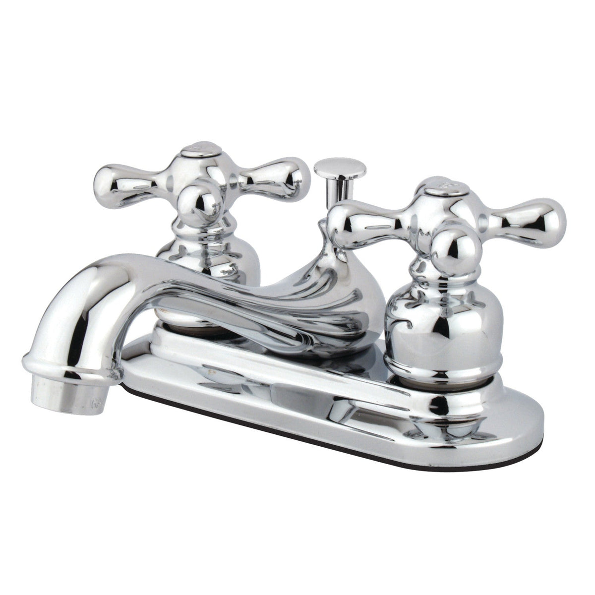 Restoration Double-Handle 4" Centerset Bathroom Faucet with Pop-Up Drain in Polished Chrome
