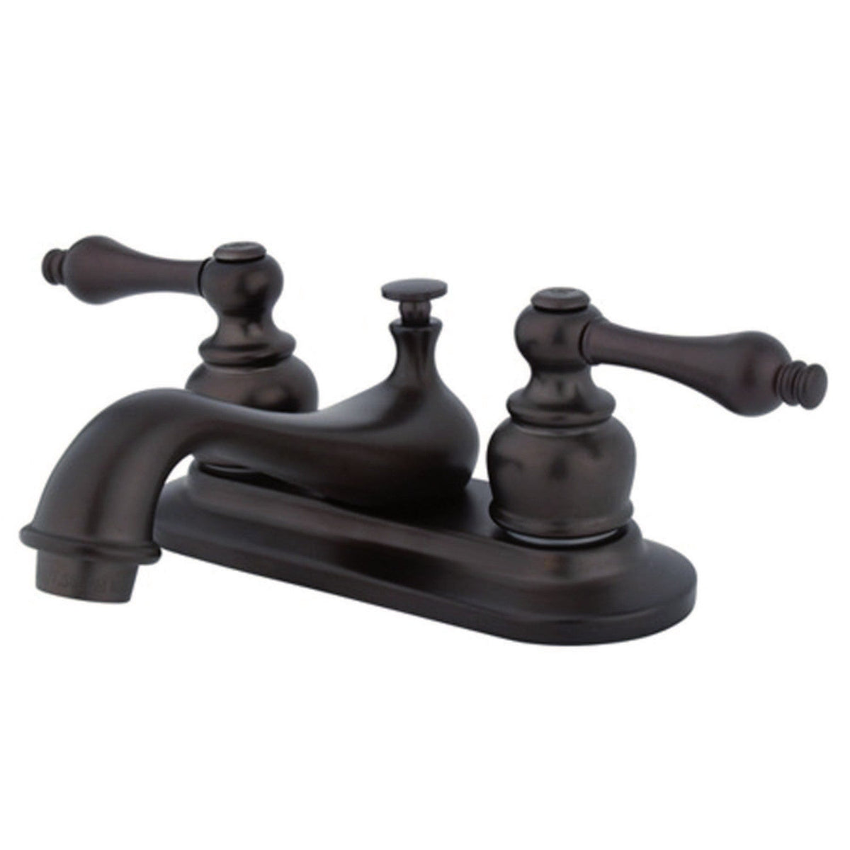 Restoration Double-Handle 4" Centerset Bathroom Faucet with Brass Pop-Up in Oil Rubbed Bronze
