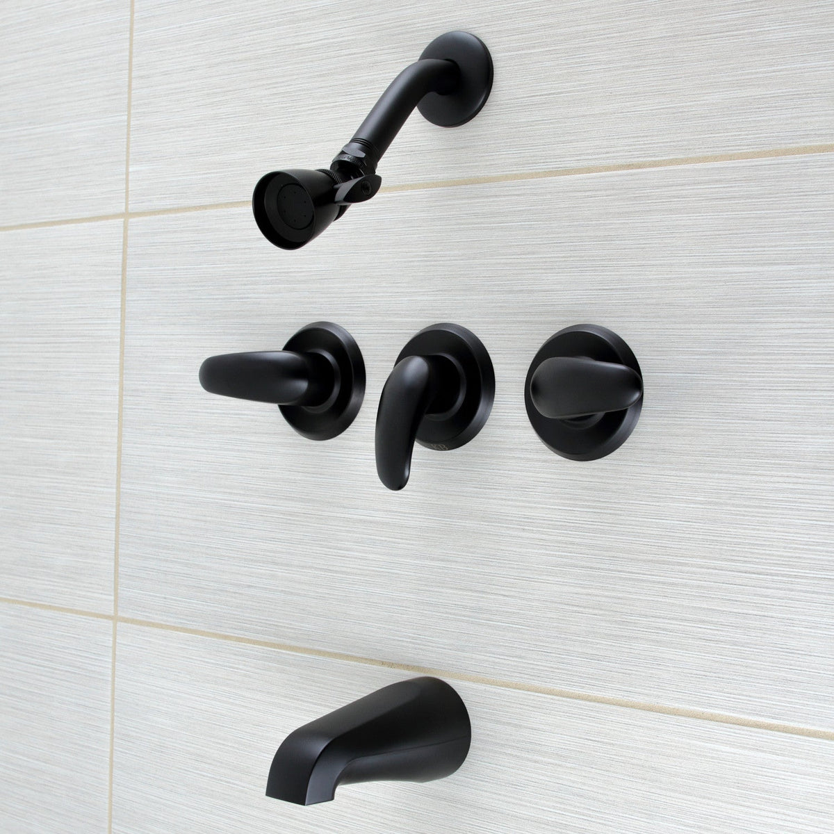 Legacy Triple-Handle Tub and Shower Faucet in Matte Black