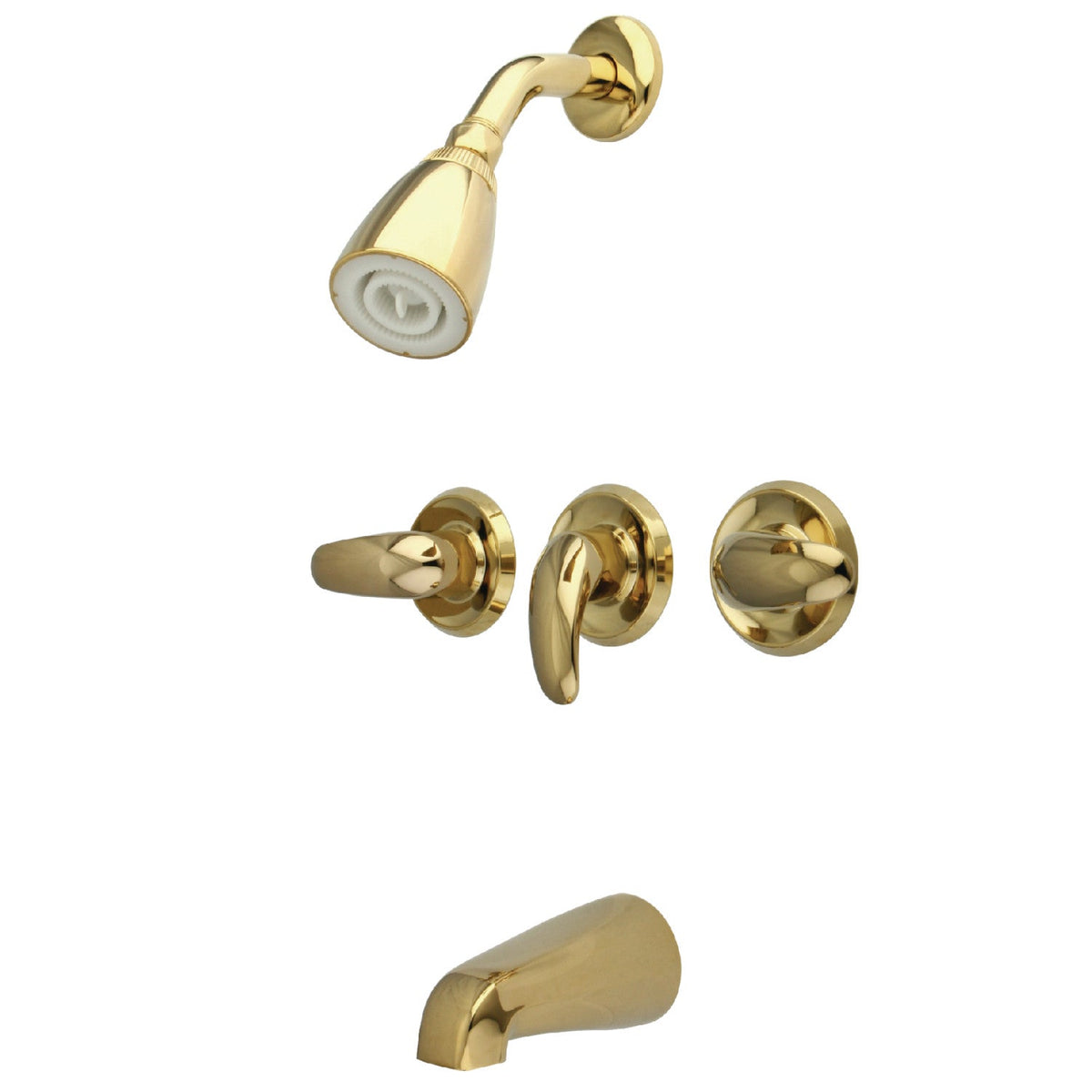 Legacy Triple-Handle Tub and Shower Faucet in Polished Brass