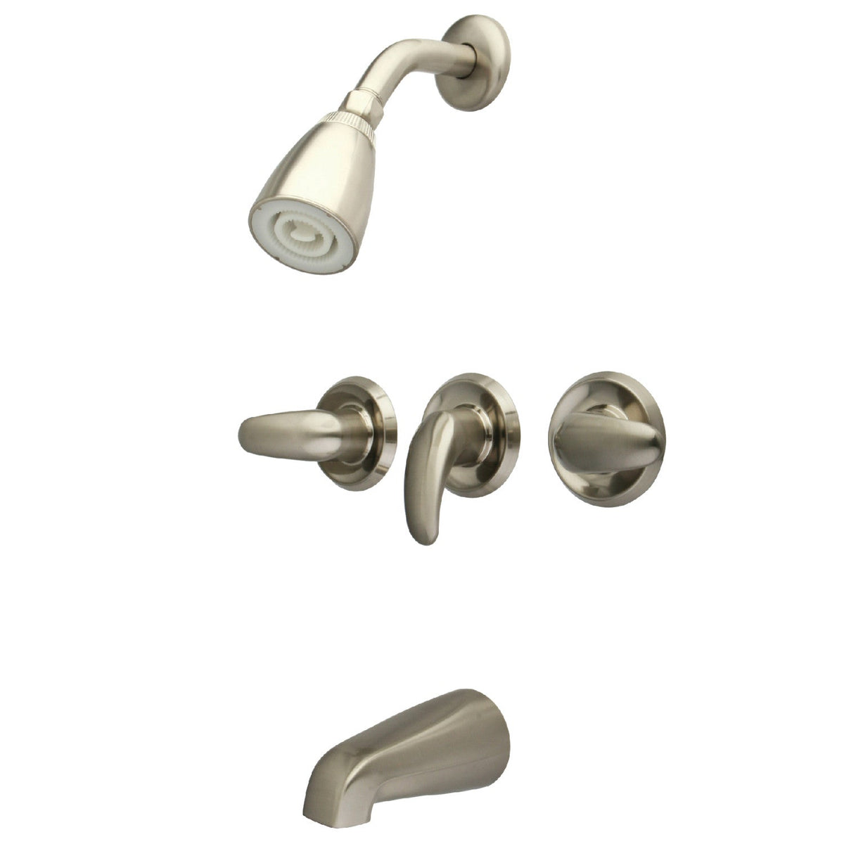 Legacy Triple-Handle Tub and Shower Faucet in Brushed Nickel