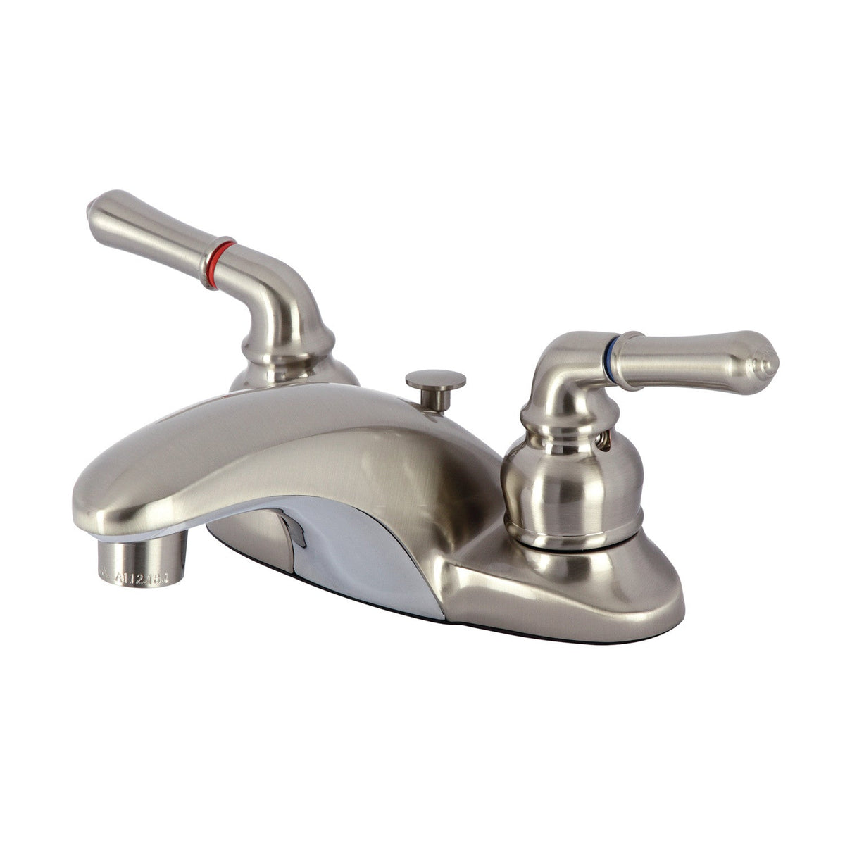 Magellan Double-Handle 4" Centerset Bathroom Faucet with Brass Pop-Up in Brushed Nickel