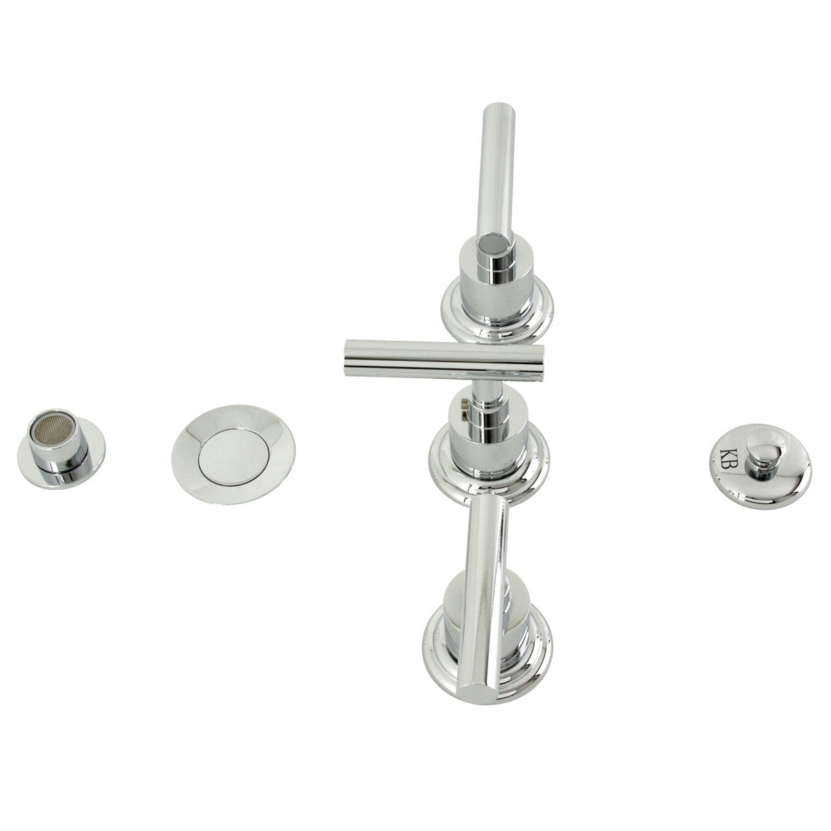 Manhattan Three-Handle Bidet Faucet with Brass Pop-Up in Polished Chrome
