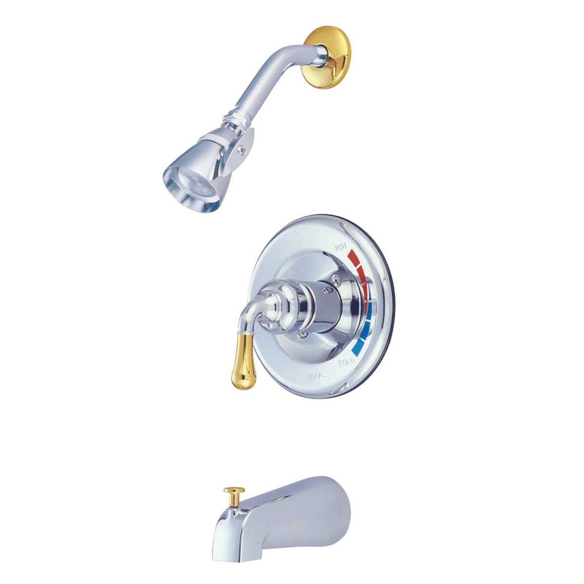 Magellan Single-Handle Pressure Balanced Tub and Shower Faucet in Polished Chrome/Polished Brass