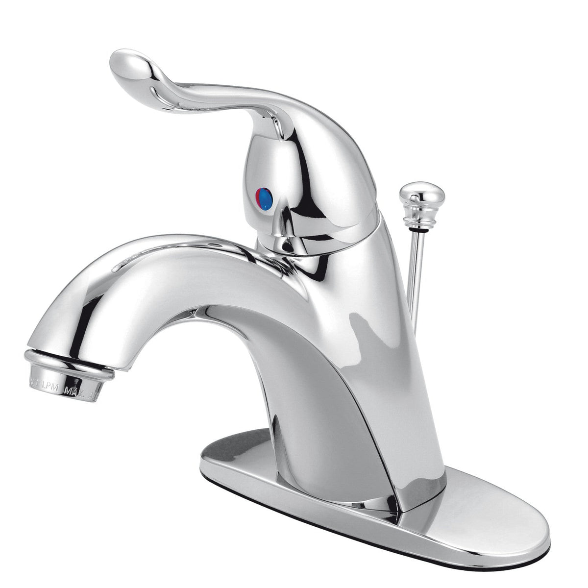Yosemite One-Handle Single-Hole Bathroom Faucet with Deck Plate and Pop-Up Drain in Polished Chrome