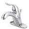 Kingston Brass Yosemite One-Handle Single-Hole Bathroom Faucet with Deck Plate and Pop-Up Drain, Polished Chrome (KB6401YL)