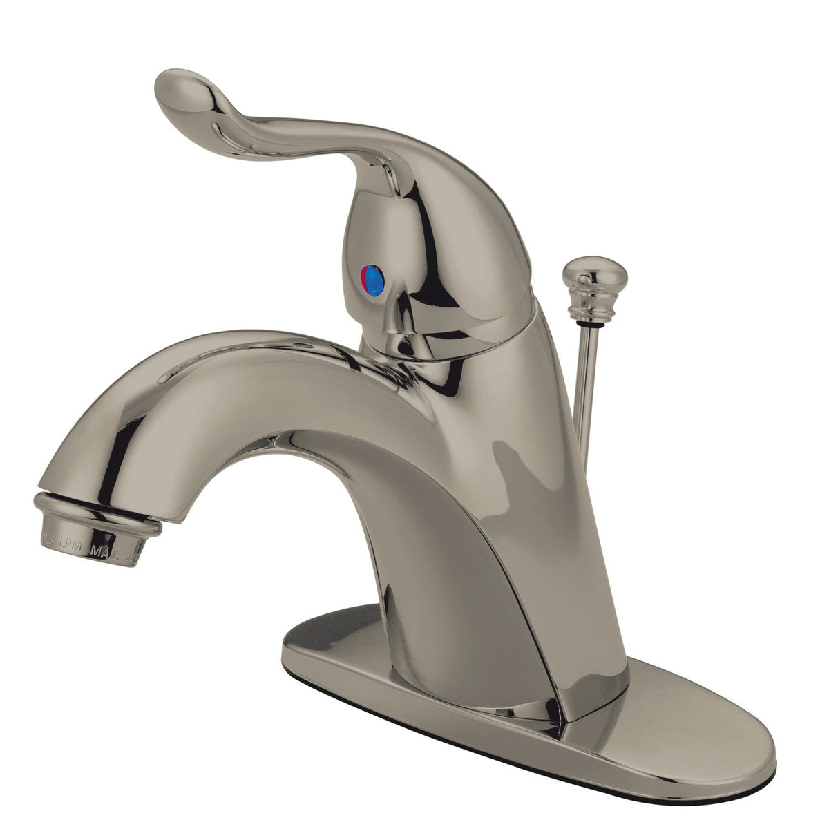 Yosemite One-Handle Single-Hole Bathroom Faucet with Deck Plate and Pop-Up Drain in Brushed Nickel