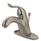 Kingston Brass Yosemite One-Handle Single-Hole Bathroom Faucet with Deck Plate and Pop-Up Drain, Brushed Nickel (KB6408YL)