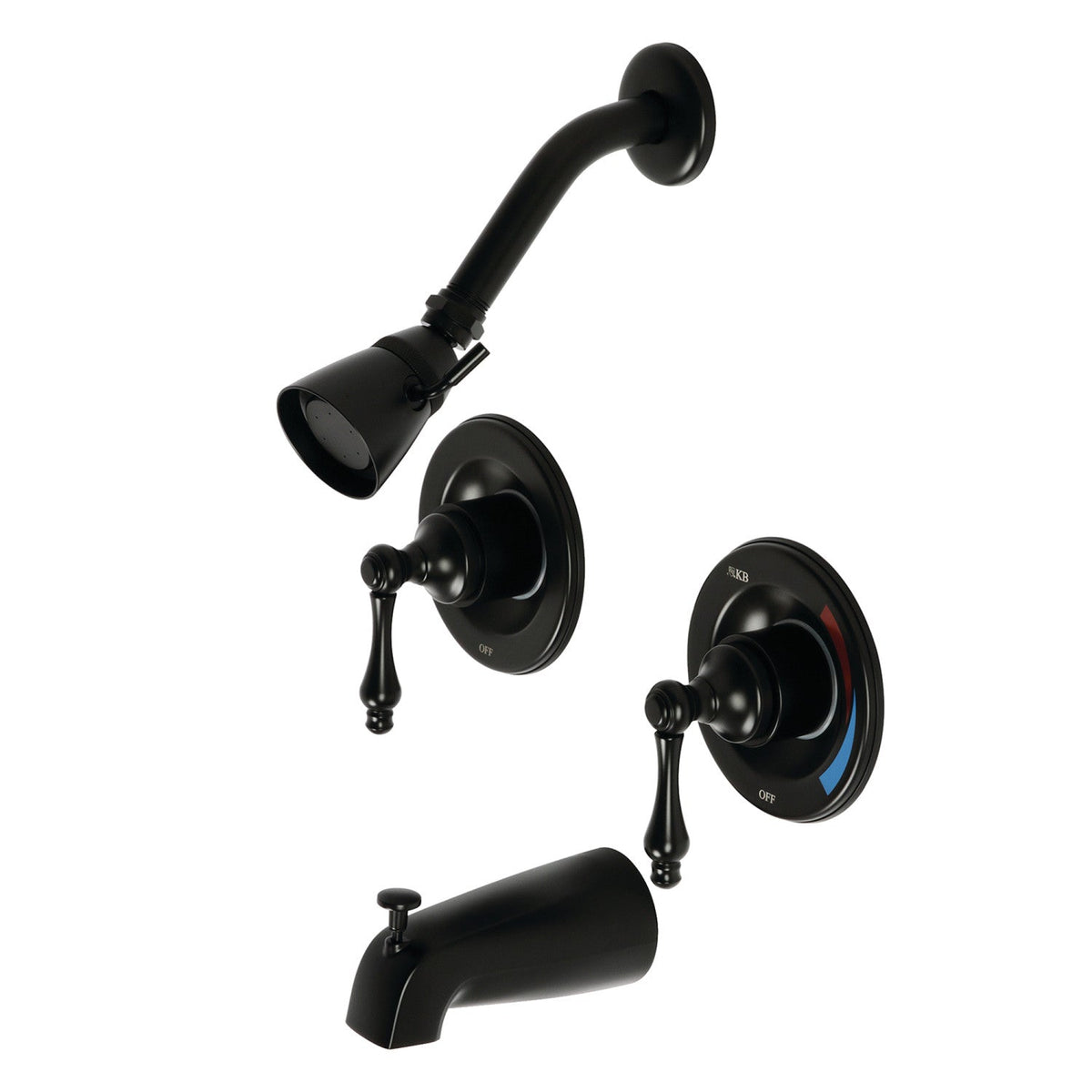 Vintage Double-Handle Pressure Balanced Tub and Shower Faucet in Matte Black