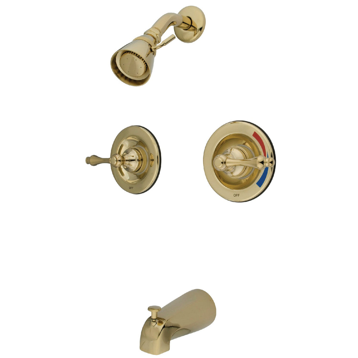 Vintage Double-Handle Pressure Balanced Tub and Shower Faucet in Polished Brass
