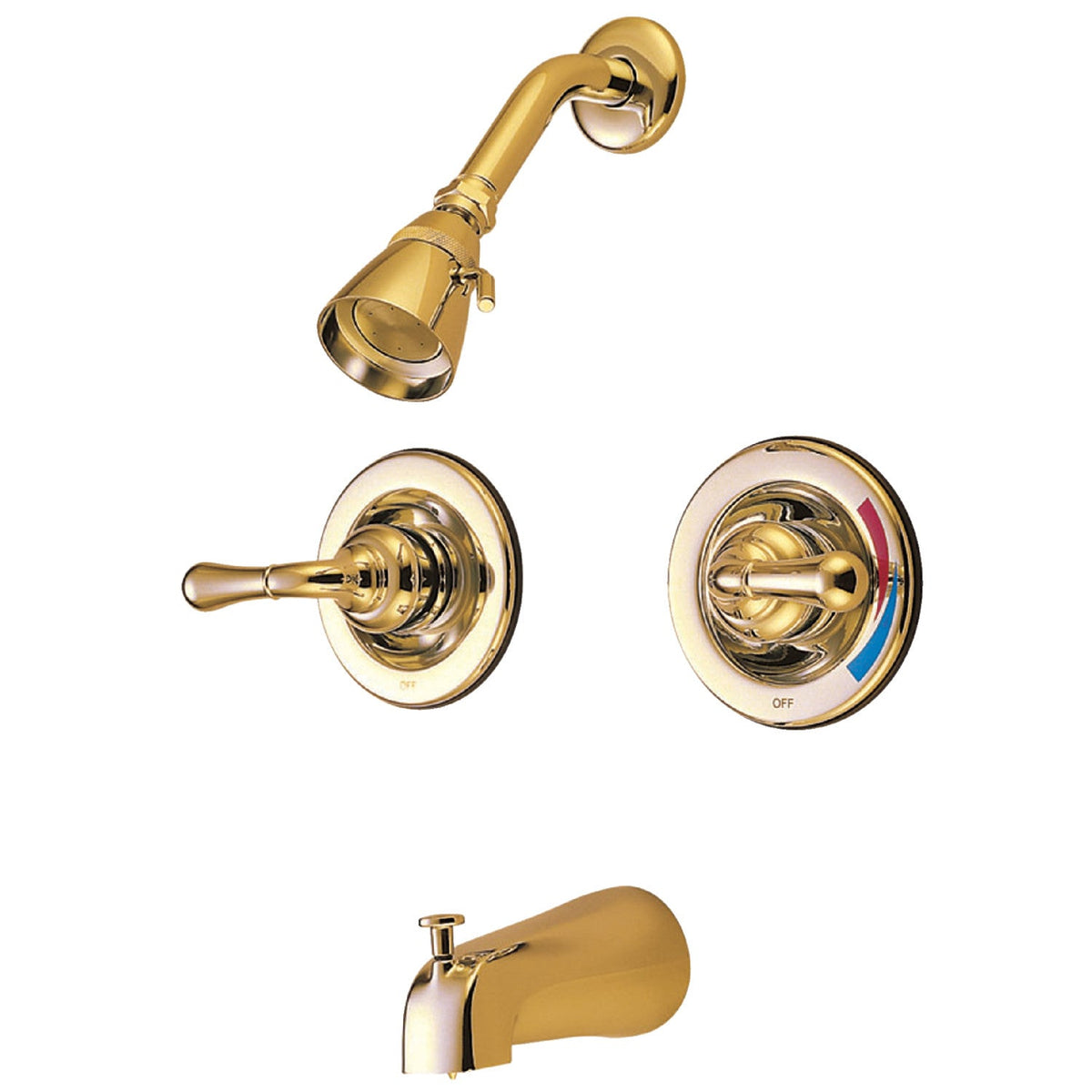 Magellan Double-Handle Pressure Balanced Tub and Shower Faucet in Polished Brass