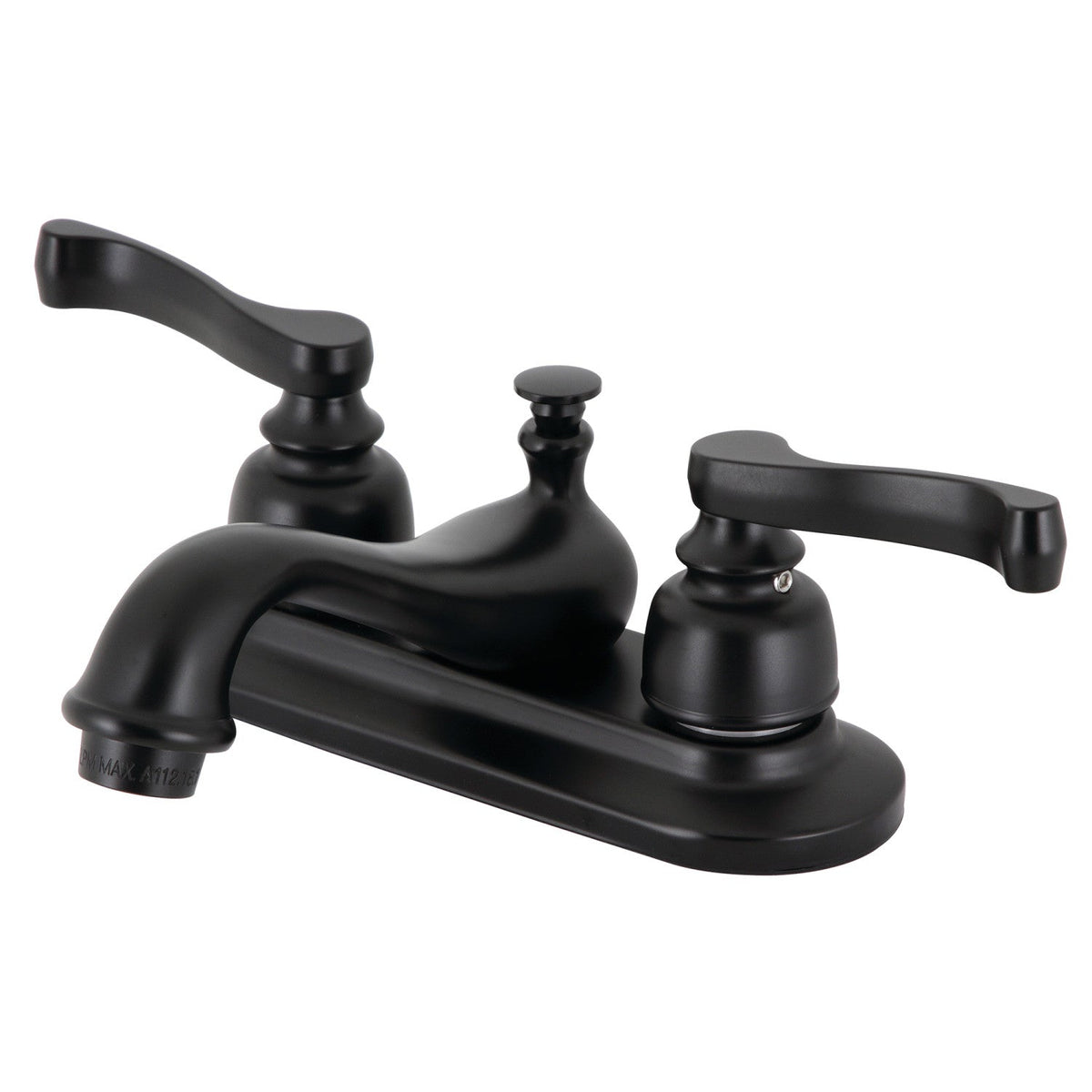 Royale Double-Handle 4" Centerset Bathroom Faucet with Pop-Up Drain in Matte Black
