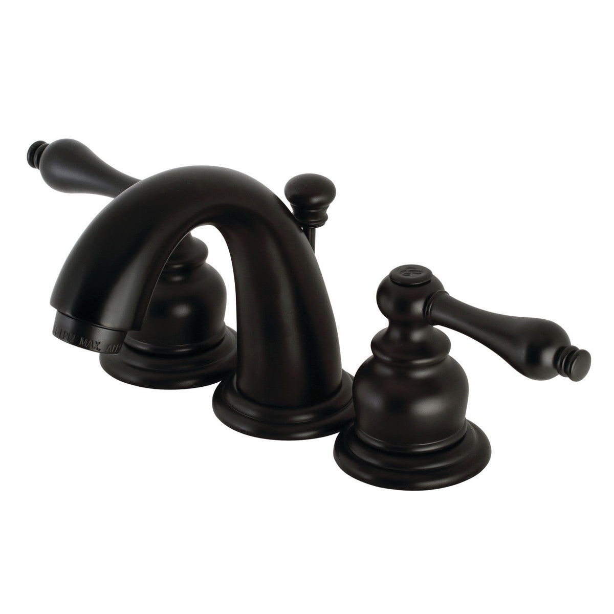 Victorian Widespread Bathroom Faucet with Pop-Up Drain in Matte Black