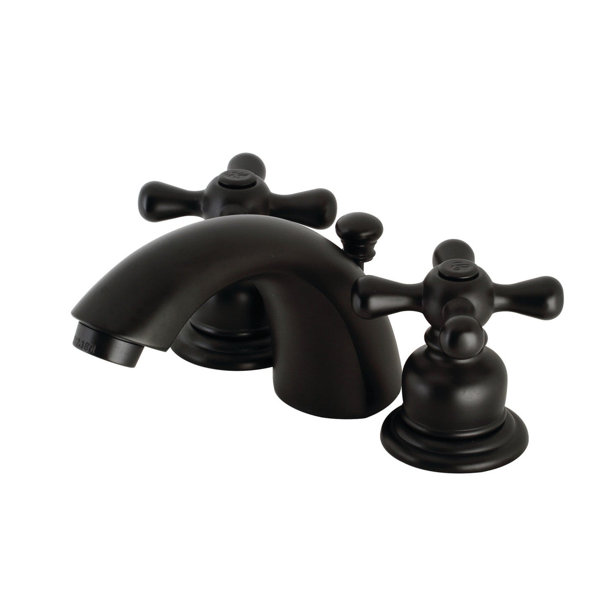 Victorian Mini-Widespread Bathroom Faucet with Pop-Up Drain in Matte Black