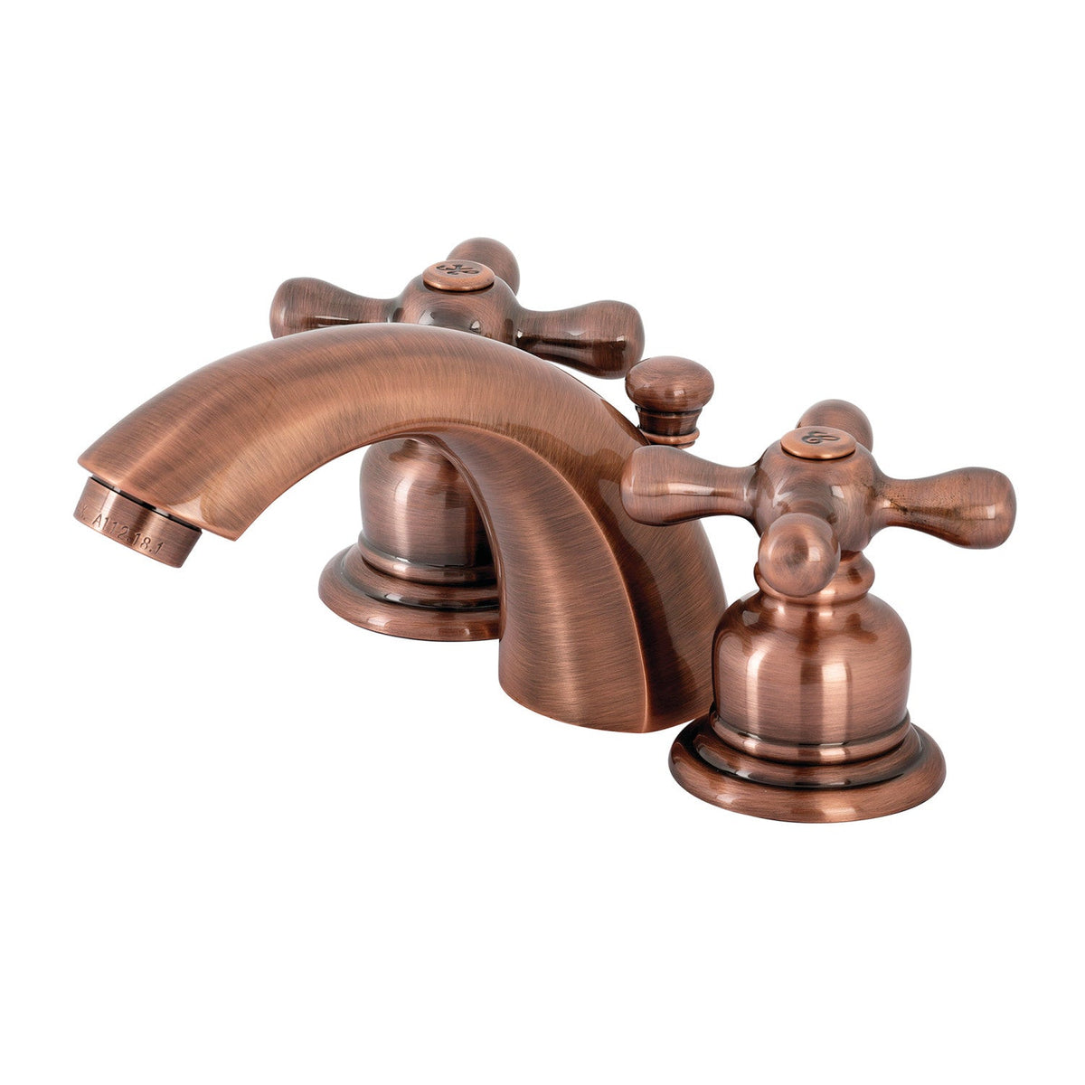 Victorian Mini-Widespread Bathroom Faucet with Pop-Up Drain in Antique Copper