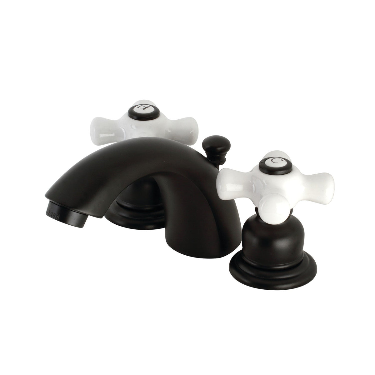 Victorian Mini-Widespread Bathroom Faucet with Pop-Up Drain in Matte Black