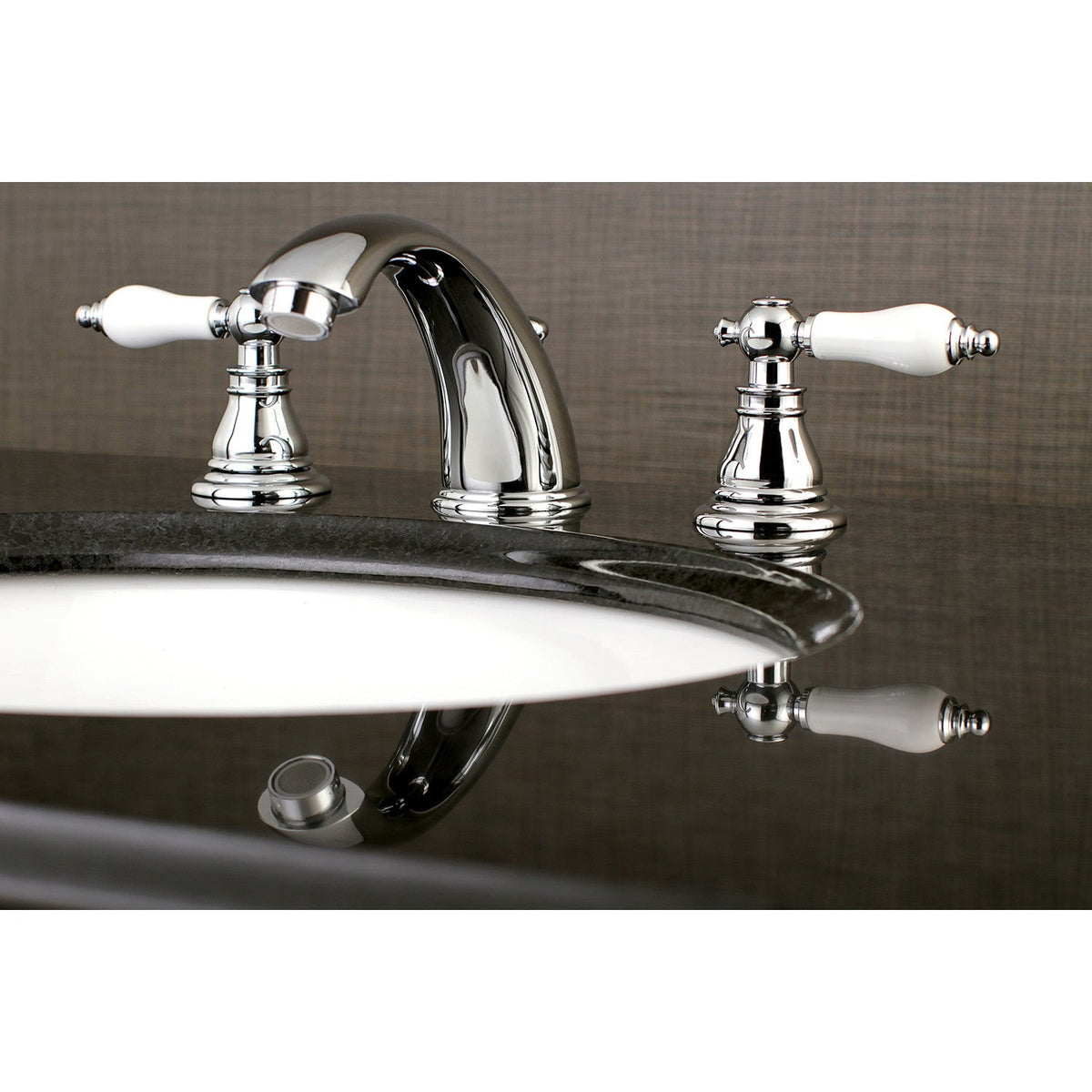 American Patriot Widespread Bathroom Faucet with Pop-Up Drain in Polished Chrome