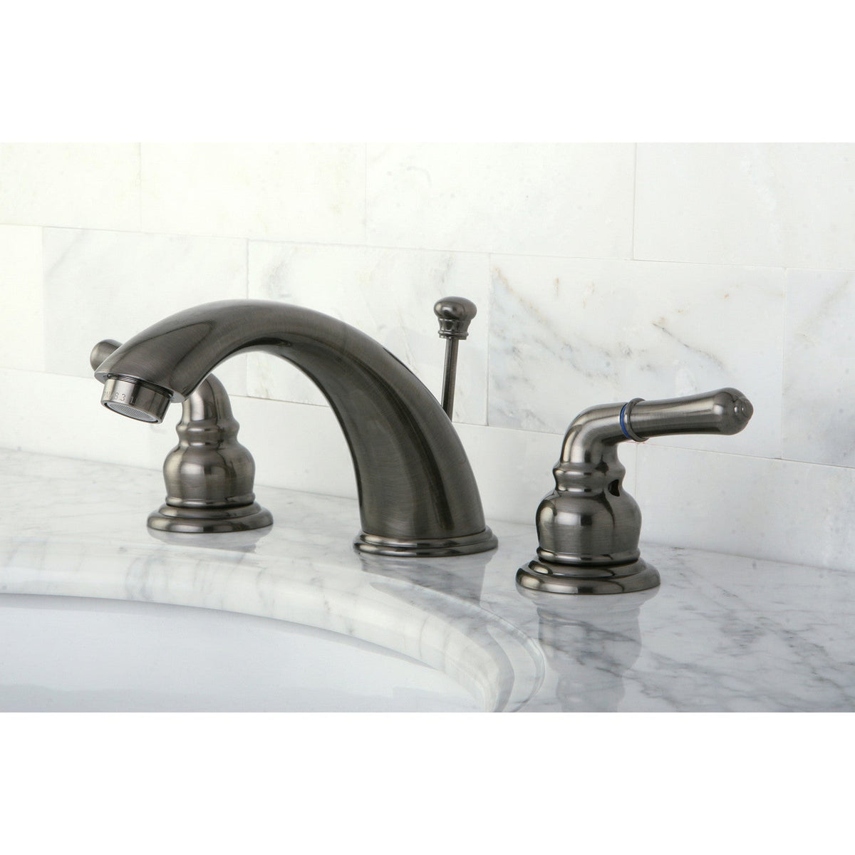 Magellan Widespread Bathroom Faucet with Pop-Up Drain in Black Stainless