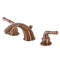 Kingston Brass Magellan Widespread Bathroom Faucet with Pop-Up Drain, Antique Copper (KB966)