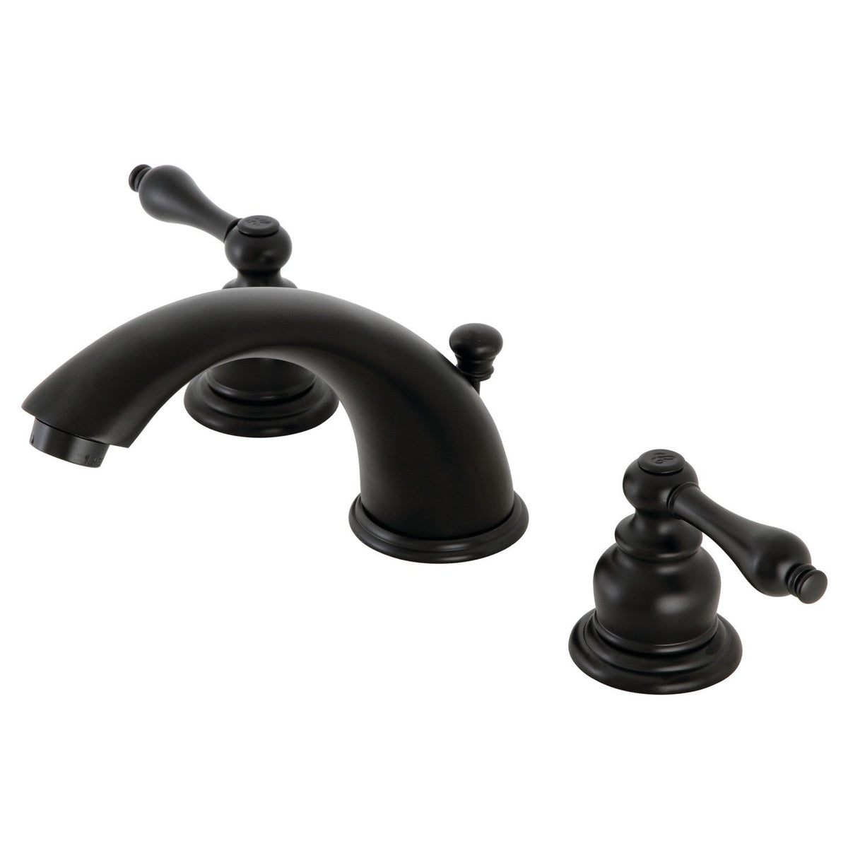 Victorian Widespread Bathroom Faucet with Pop-Up Drain in Matte Black