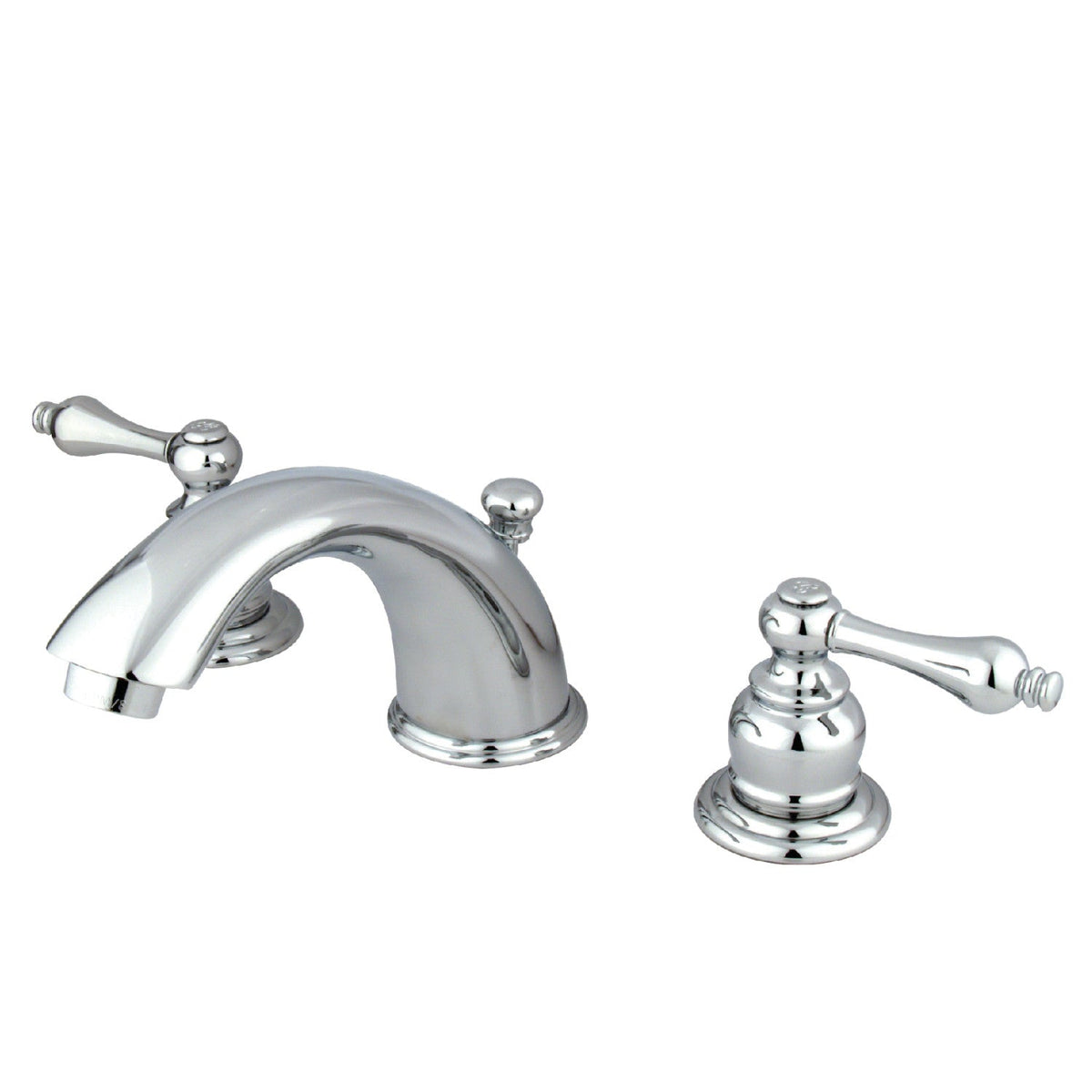 Victorian Widespread Bathroom Faucet with Pop-Up Drain in Polished Chrome