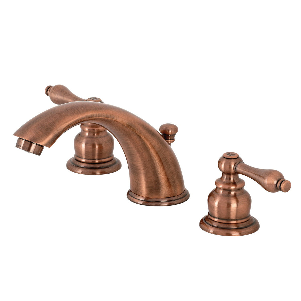 Victorian Widespread Bathroom Faucet with Pop-Up Drain in Antique Copper