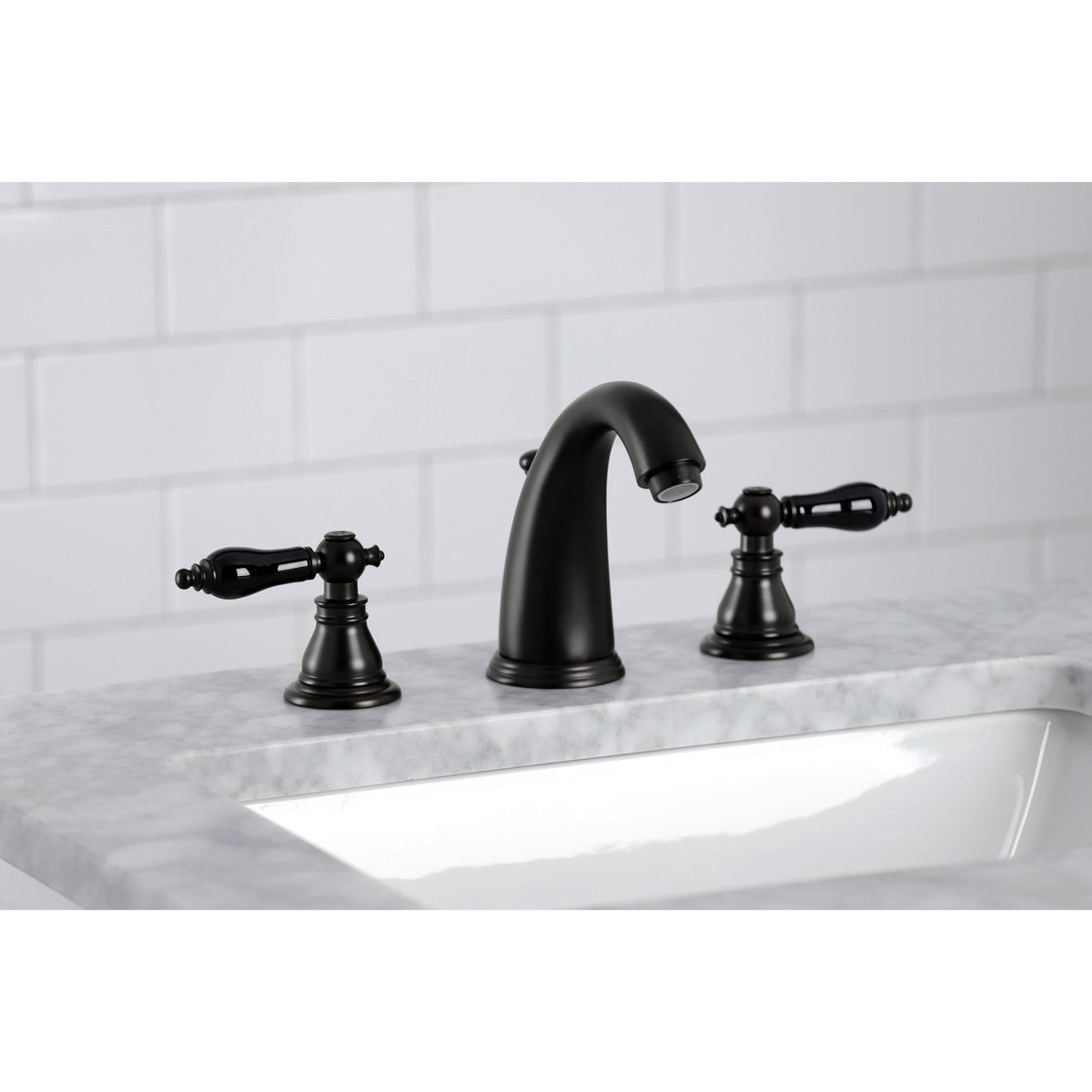 Duchess Widespread Bathroom Faucet with Pop-Up Drain in Matte Black