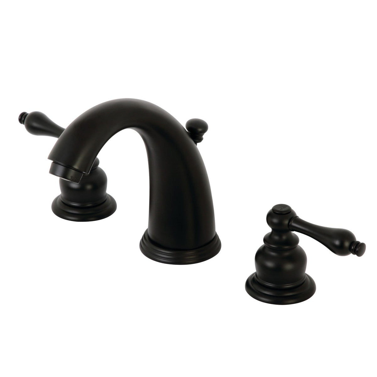 Victorian Widespread Bathroom Faucet with Pop-Up Drain in Matte Black