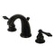 Kingston Brass Victorian Widespread Bathroom Faucet with Pop-Up Drain, Matte Black (KB980AL)
