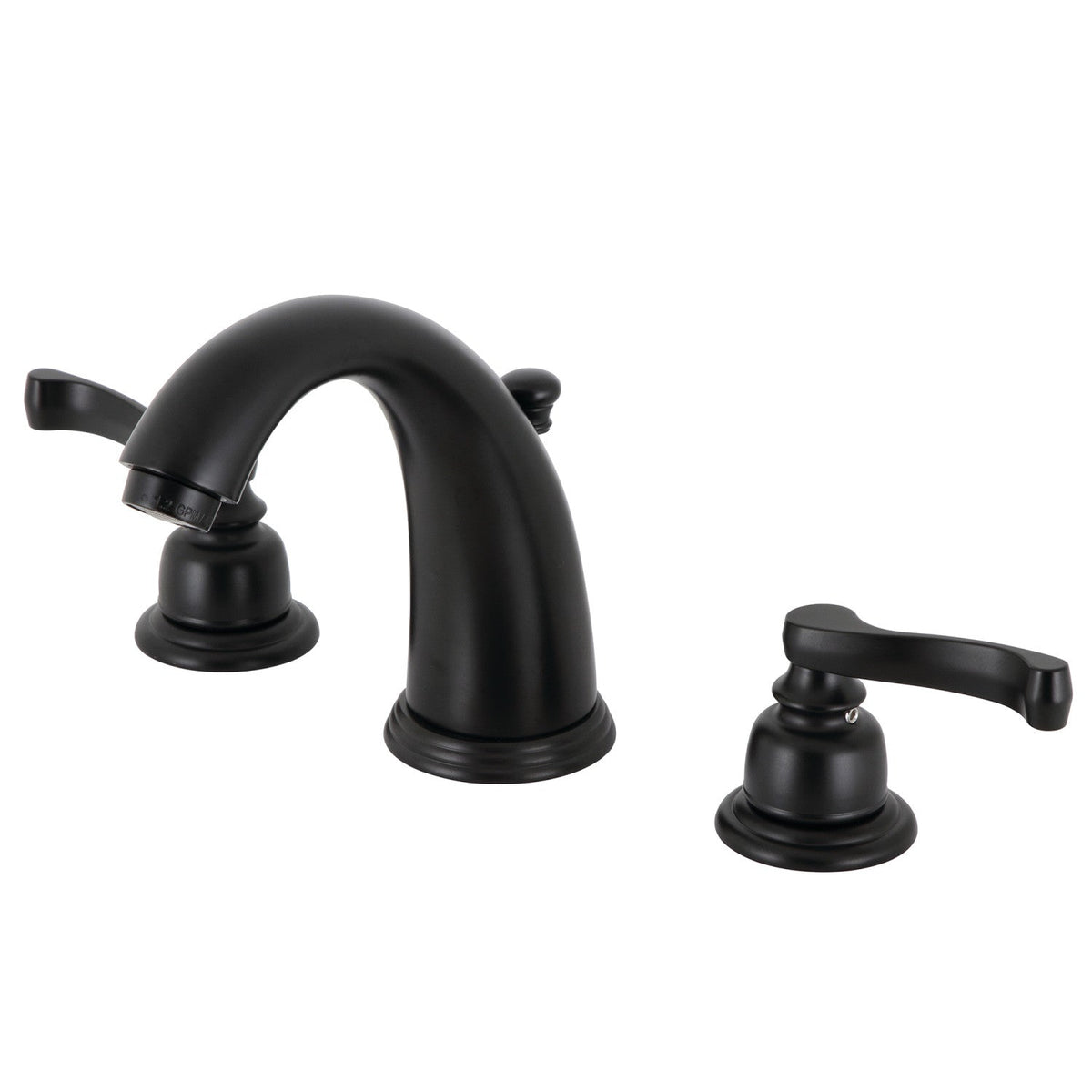 Royale Widespread Bathroom Faucet with Pop-Up Drain in Matte Black