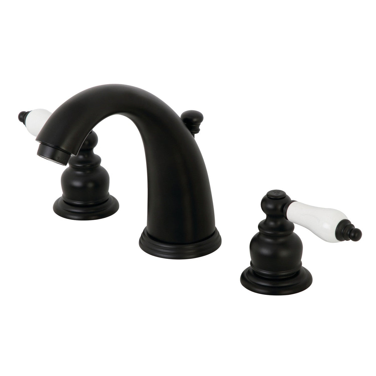 Victorian Widespread Bathroom Faucet with Pop-Up Drain in Matte Black