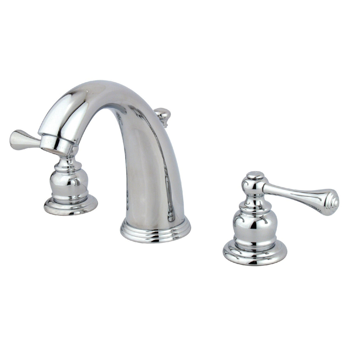 Victorian Widespread Bathroom Faucet with Pop-Up Drain in Polished Chrome