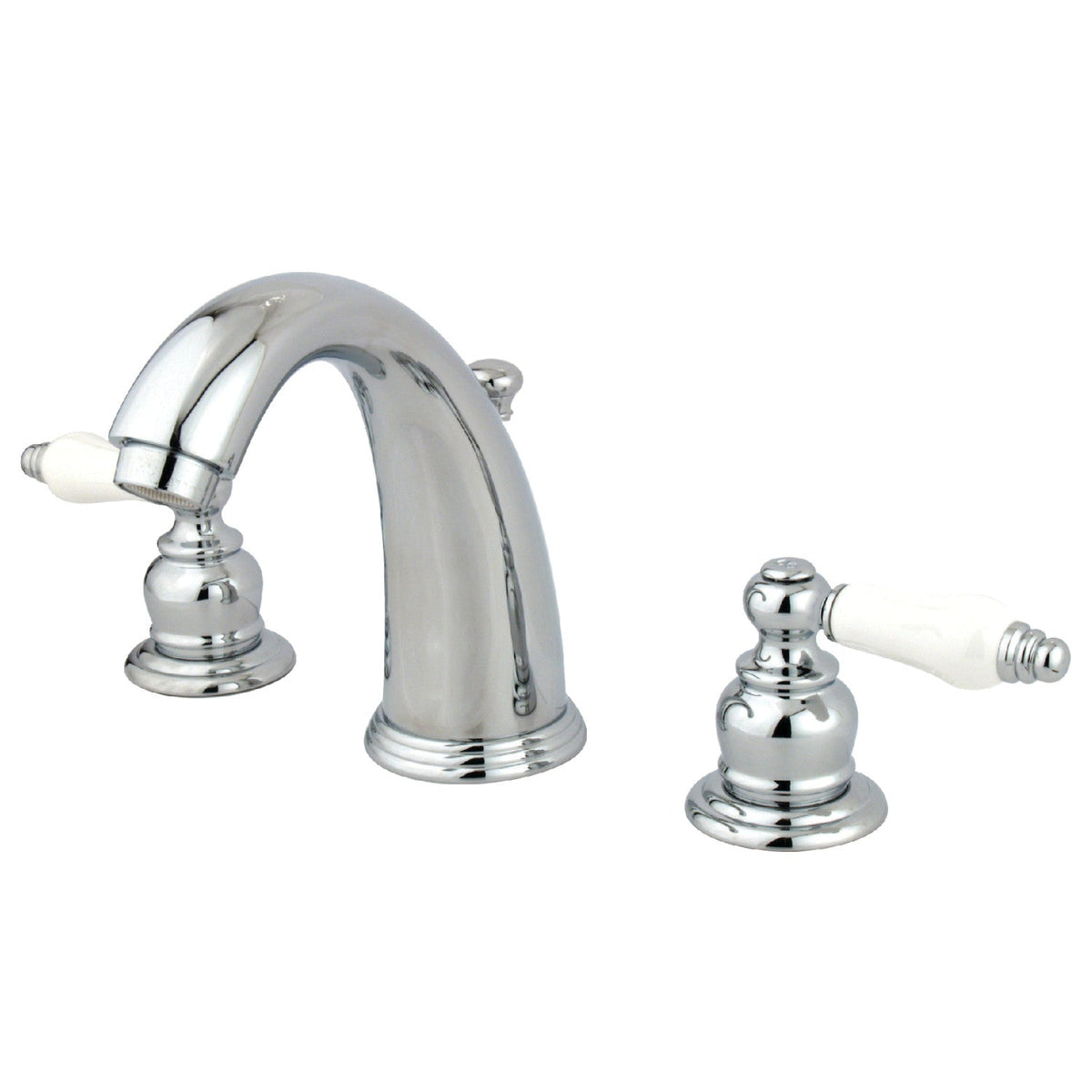 Victorian Widespread Bathroom Faucet with Pop-Up Drain in Polished Chrome