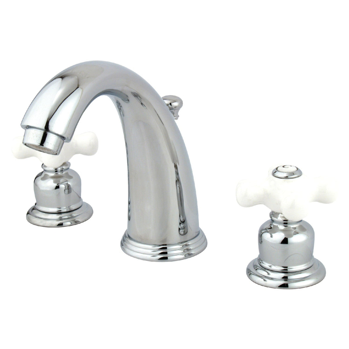 Victorian Widespread Bathroom Faucet with Pop-Up Drain in Polished Chrome
