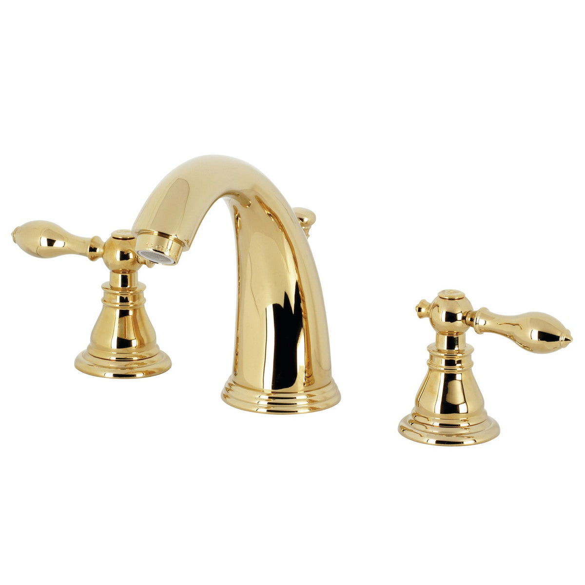 American Classic Widespread Bathroom Faucet with Pop-Up Drain in Polished Brass