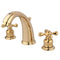 Kingston Brass Victorian Widespread Bathroom Faucet with Pop-Up Drain, Polished Brass (KB982AX)
