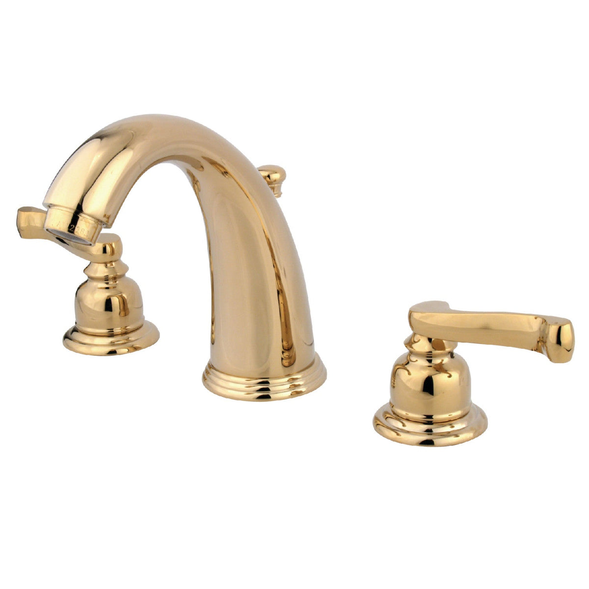 Royale Widespread Bathroom Faucet with Pop-Up Drain in Polished Brass