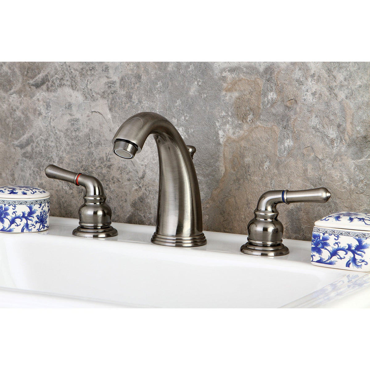 Magellan Widespread Bathroom Faucet with Pop-Up Drain in Black Stainless