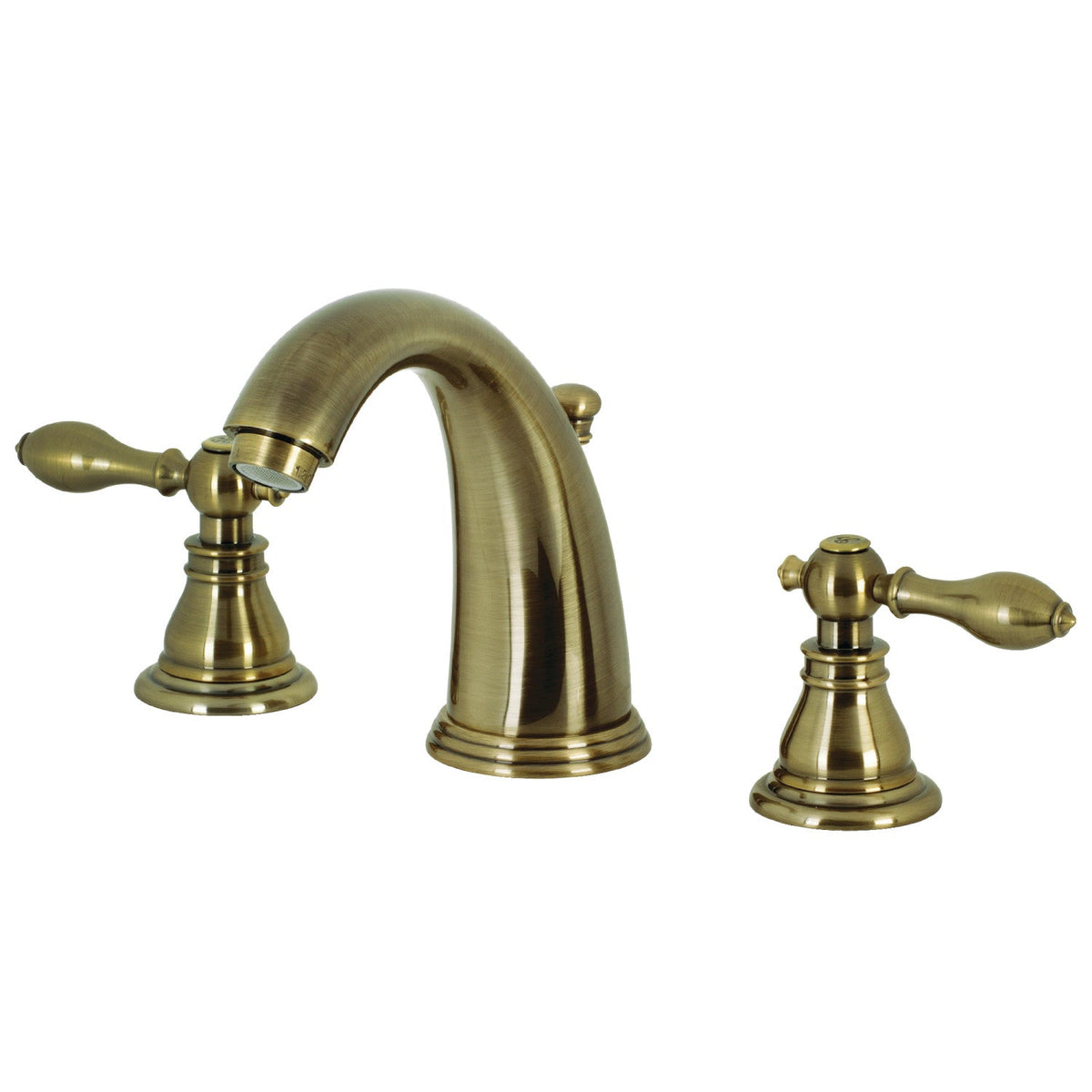 American Classic Widespread Bathroom Faucet with Pop-Up Drain in Antique Brass
