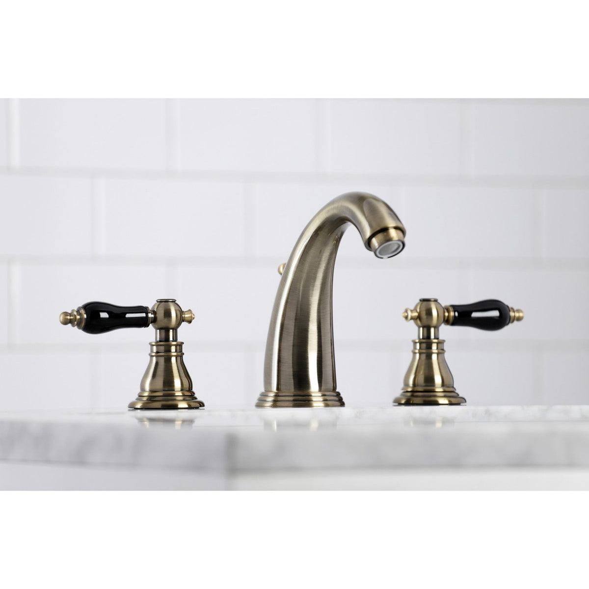 Duchess Widespread Bathroom Faucet with Pop-Up Drain in Antique Brass