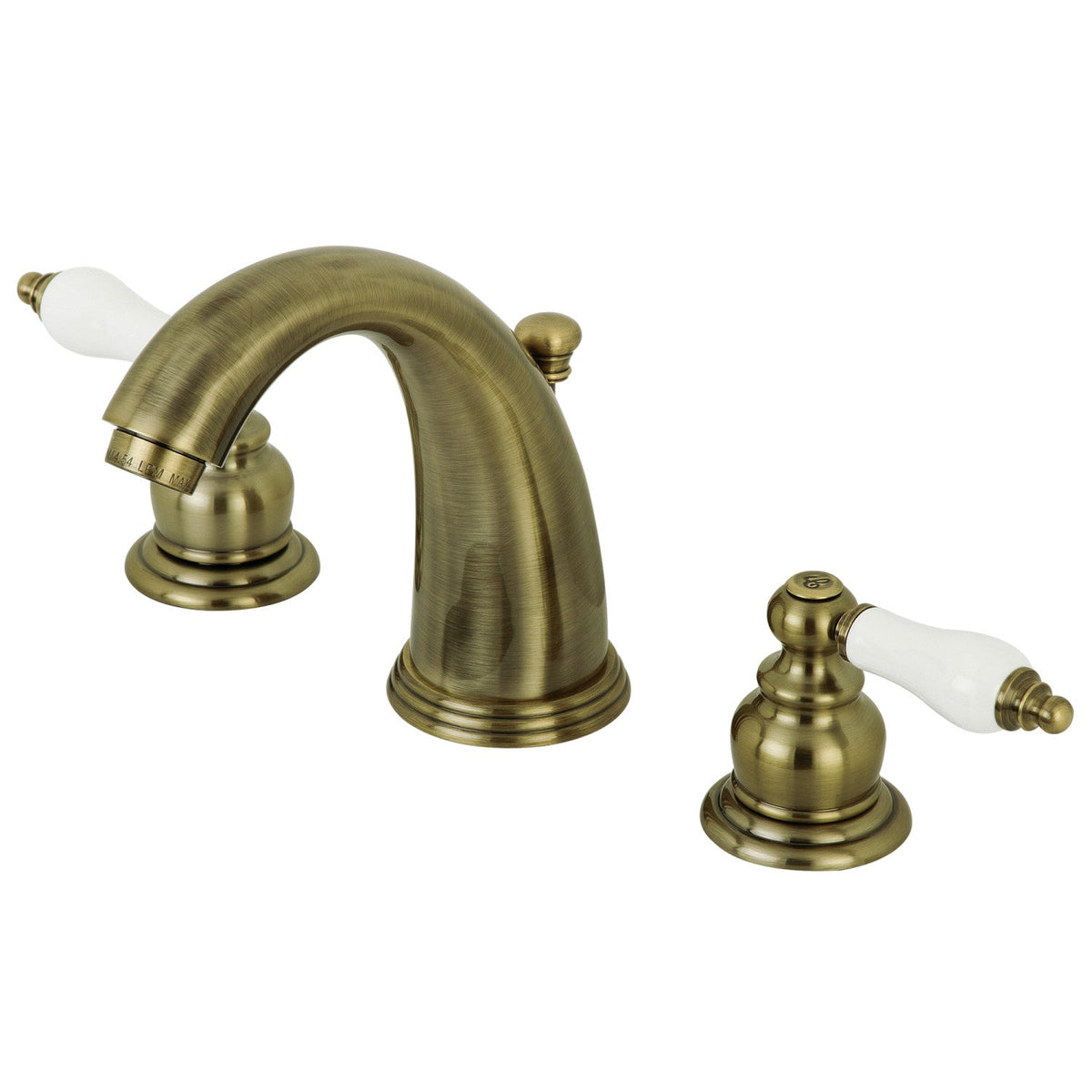 Victorian Widespread Bathroom Faucet with Pop-Up Drain in Antique Brass
