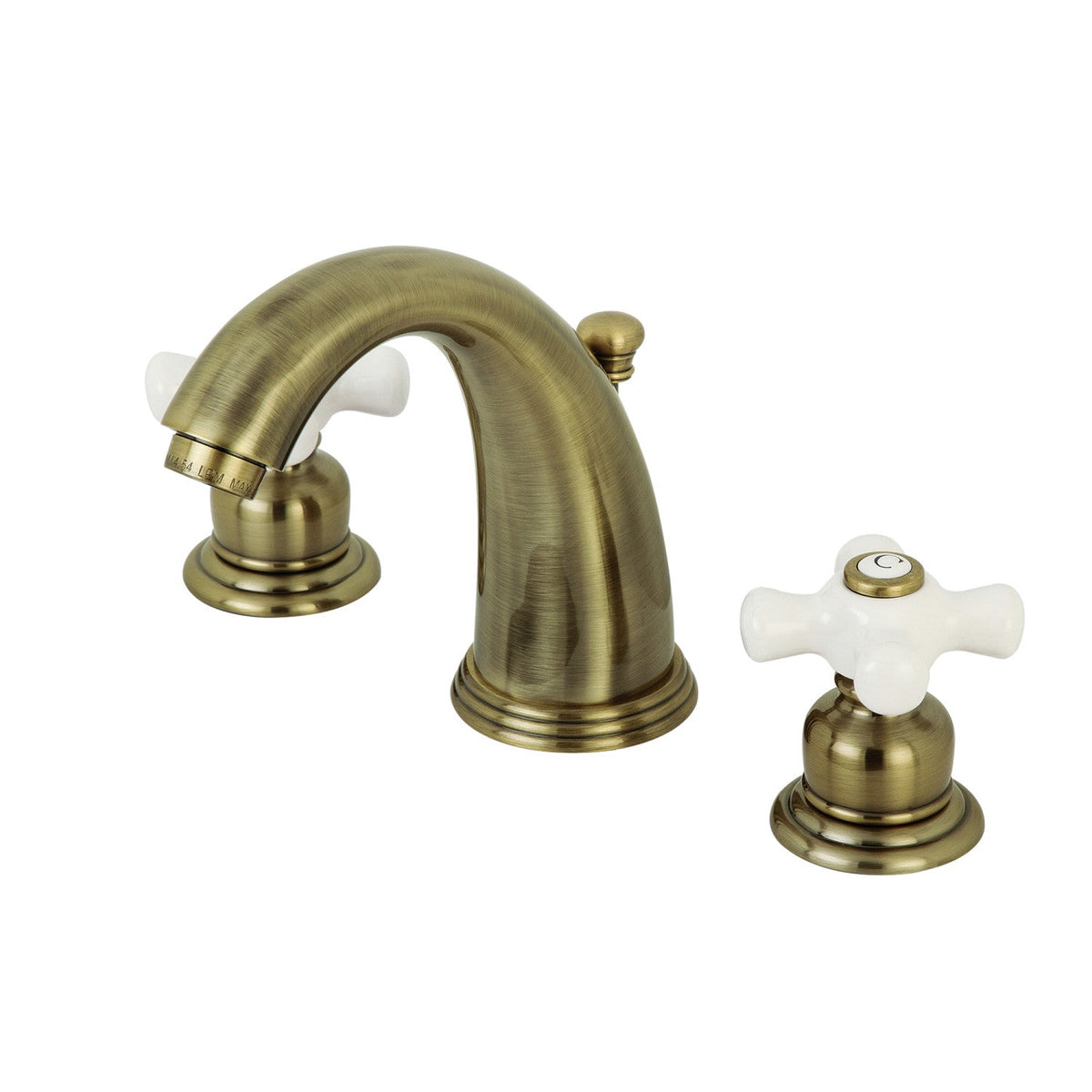 Victorian Widespread Bathroom Faucet with Pop-Up Drain in Antique Brass
