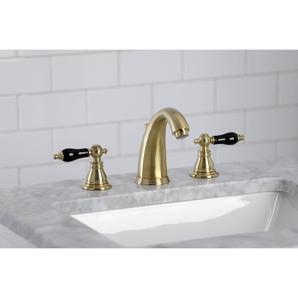 Duchess Widespread Bathroom Faucet with Pop-Up Drain in Brushed Brass