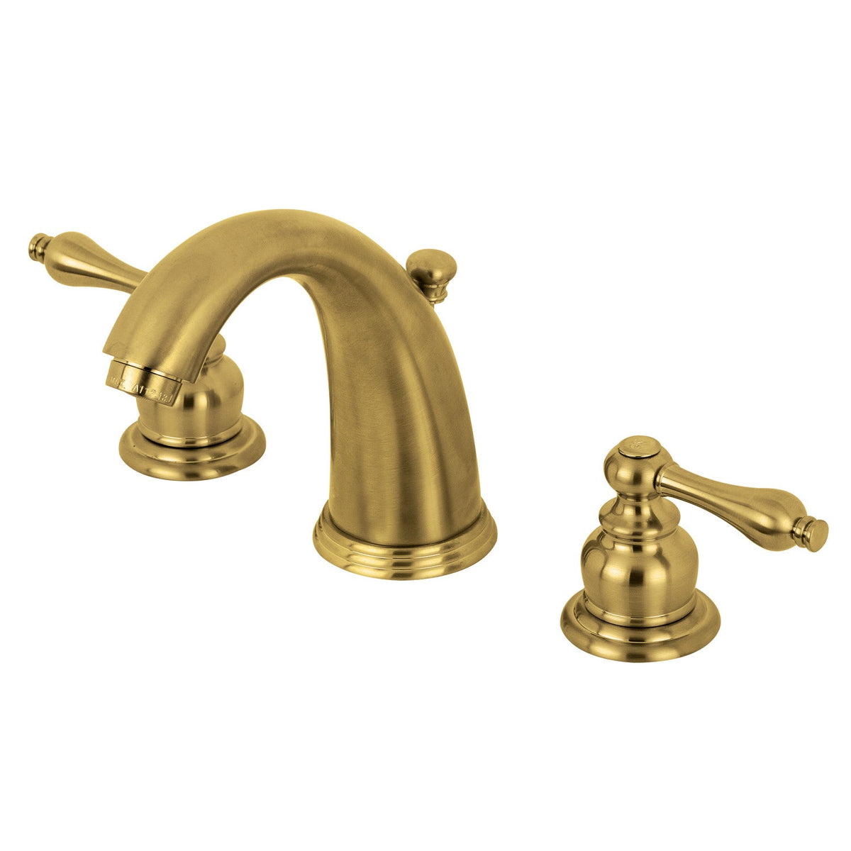 Victorian Widespread Bathroom Faucet with Pop-Up Drain in Brushed Brass