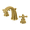 Kingston Brass Victorian Widespread Bathroom Faucet with Pop-Up Drain, Brushed Brass (KB987AXSB)